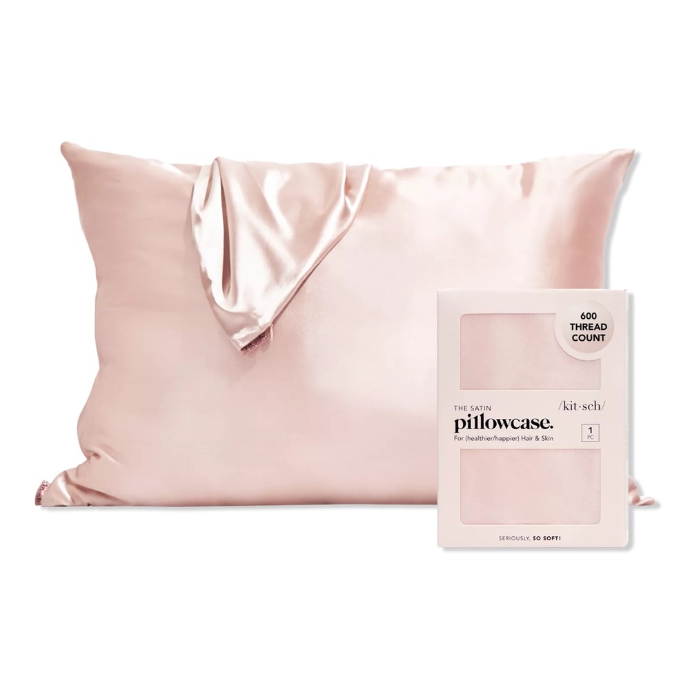 Kitsch Blush Pink Satin Pillowcase For Healthier/Happier Hair & Skin NIB